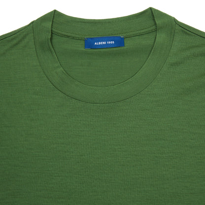 Albeni Short Sleeve Merino T-Shirt in Olive Green
