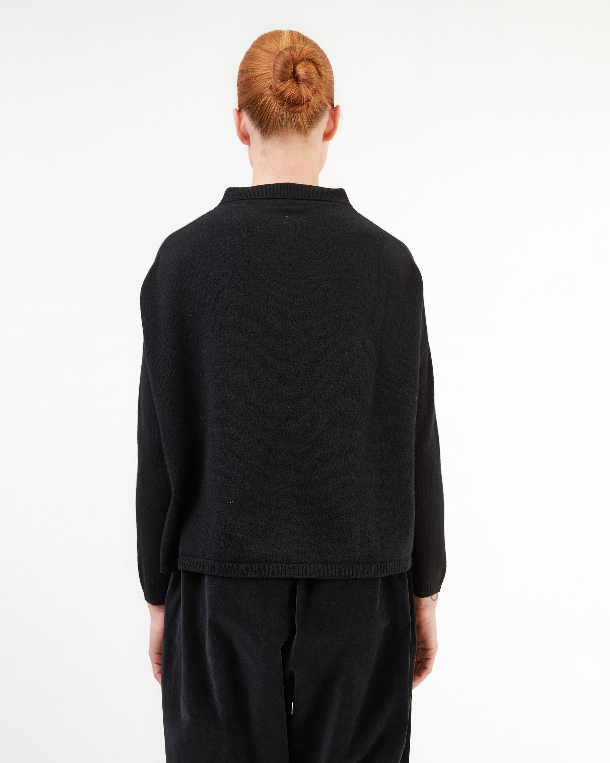 Album Di Famiglia Cashmere Polo Aperta in Black