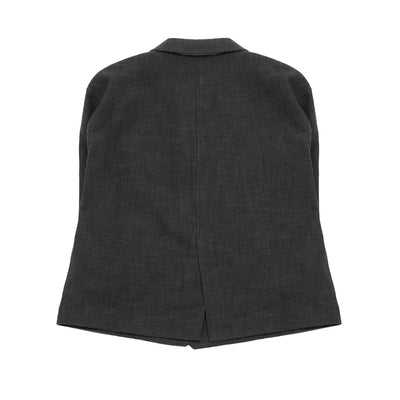 Album Di Famiglia Herringbone Loose Blazer in Black