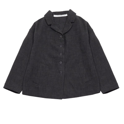 Album Di Famiglia Herringbone Loose Blazer in Black