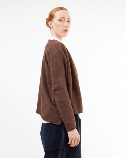 Album Di Famiglia Cashmere Cardigan in Chestnut