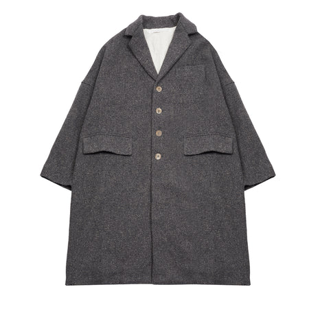 Album Di Famiglia Wool/Hemp Loose Coat in Pepper