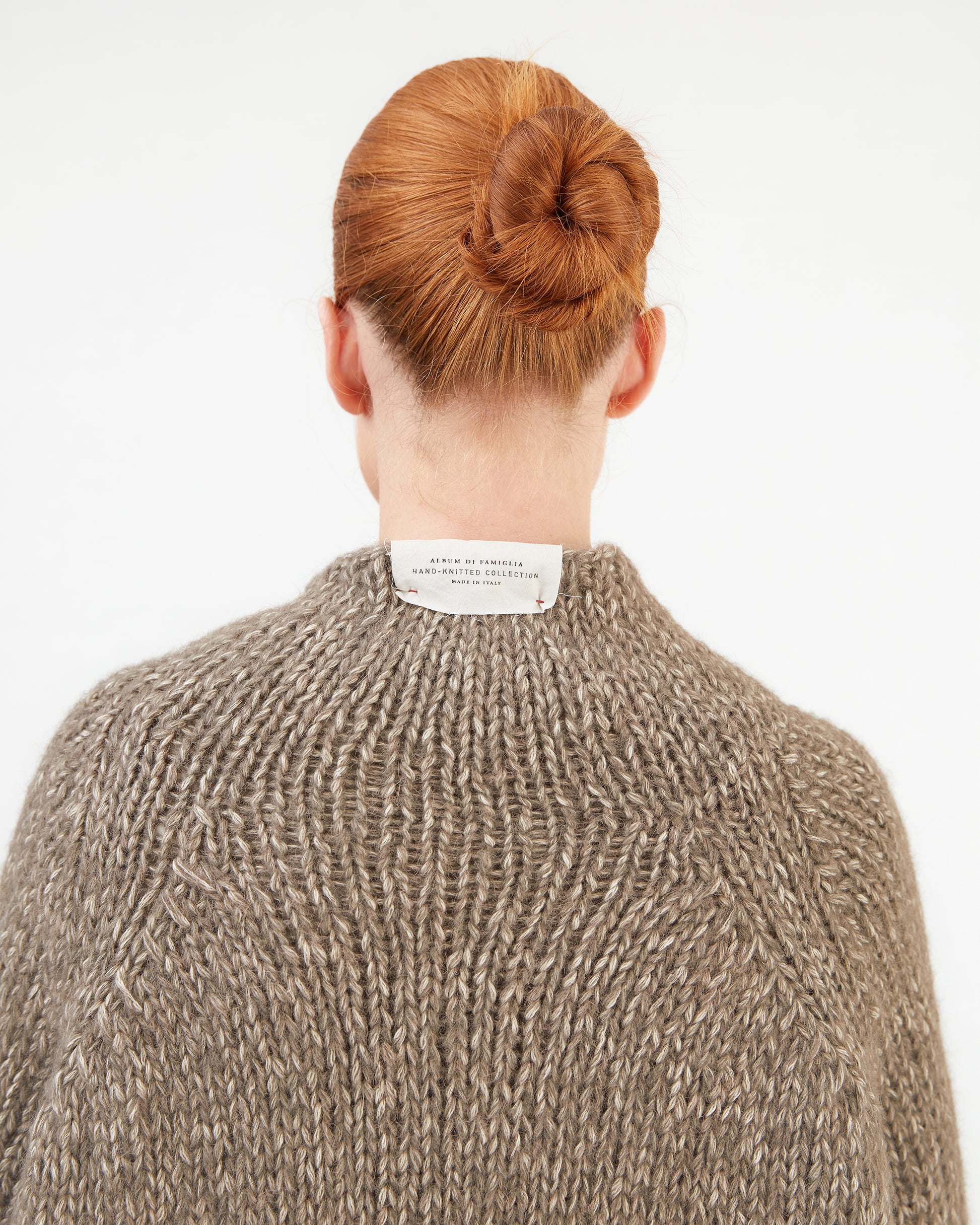 Album Di Famiglia Hand-knitted Dolcevita Sweatshirt in Pepper