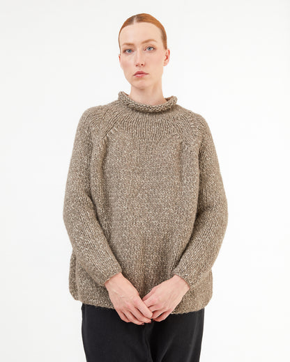 Album Di Famiglia Hand-knitted Dolcevita Sweatshirt in Pepper