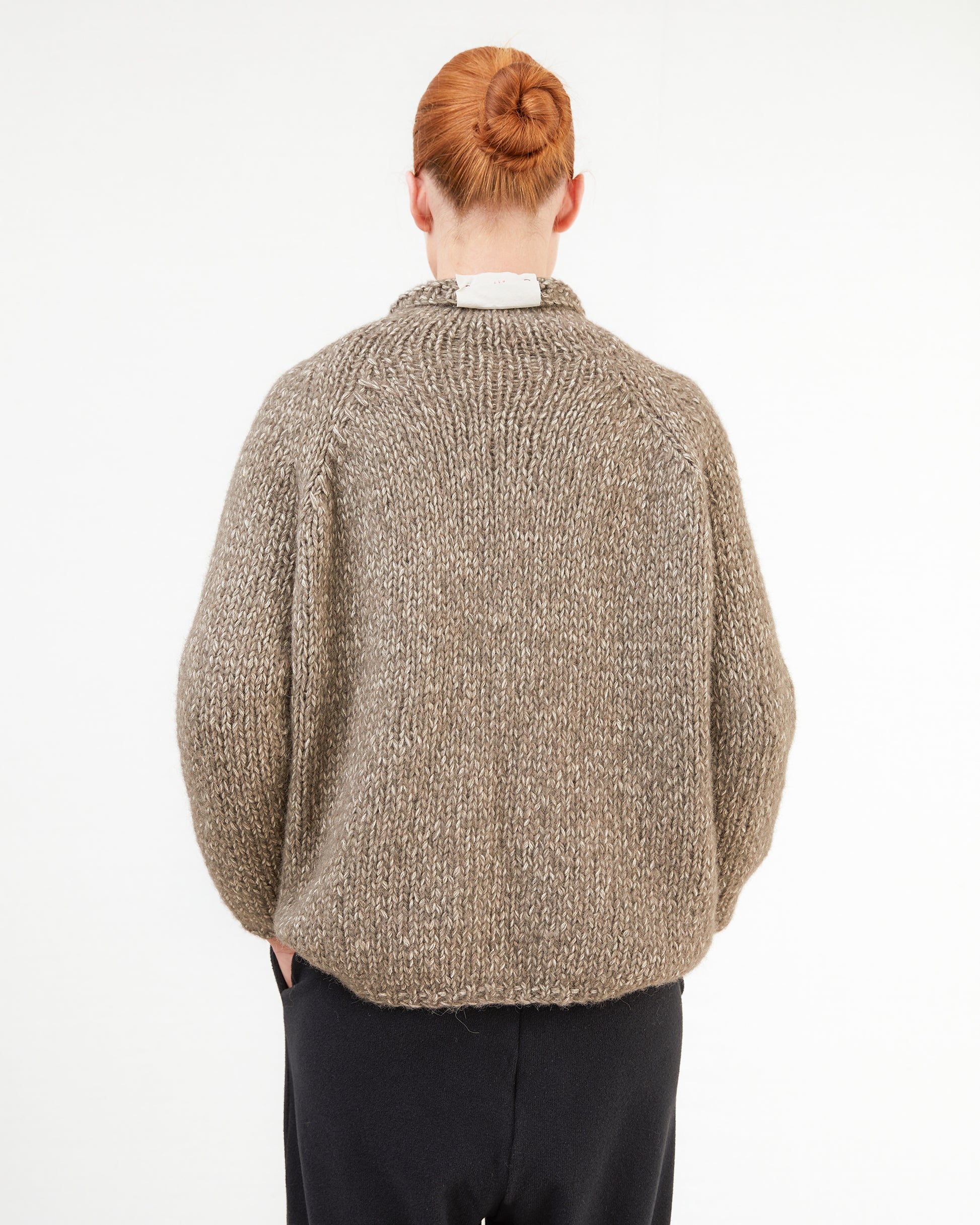Album Di Famiglia Hand-knitted Dolcevita Sweatshirt in Pepper