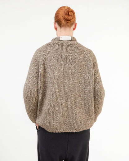 Album Di Famiglia Hand-knitted Dolcevita Sweatshirt in Pepper
