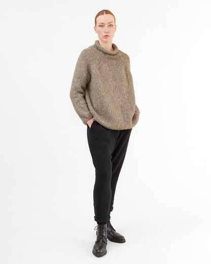 Album Di Famiglia Hand-knitted Dolcevita Sweatshirt in Pepper
