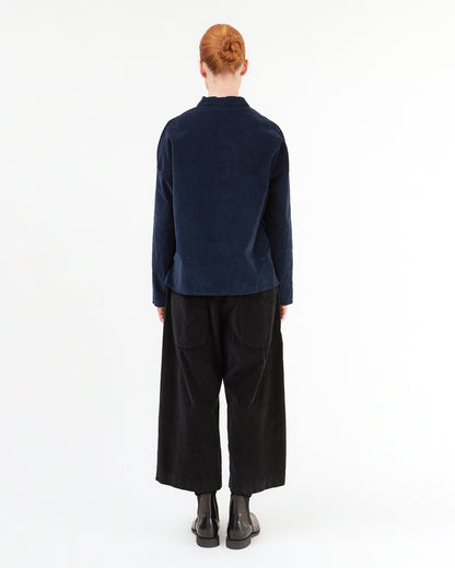 Album Di Famiglia Velvet Wide & Short Trousers in Black