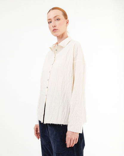 Album Di Famiglia Short Collar Shirt LWR in Natural