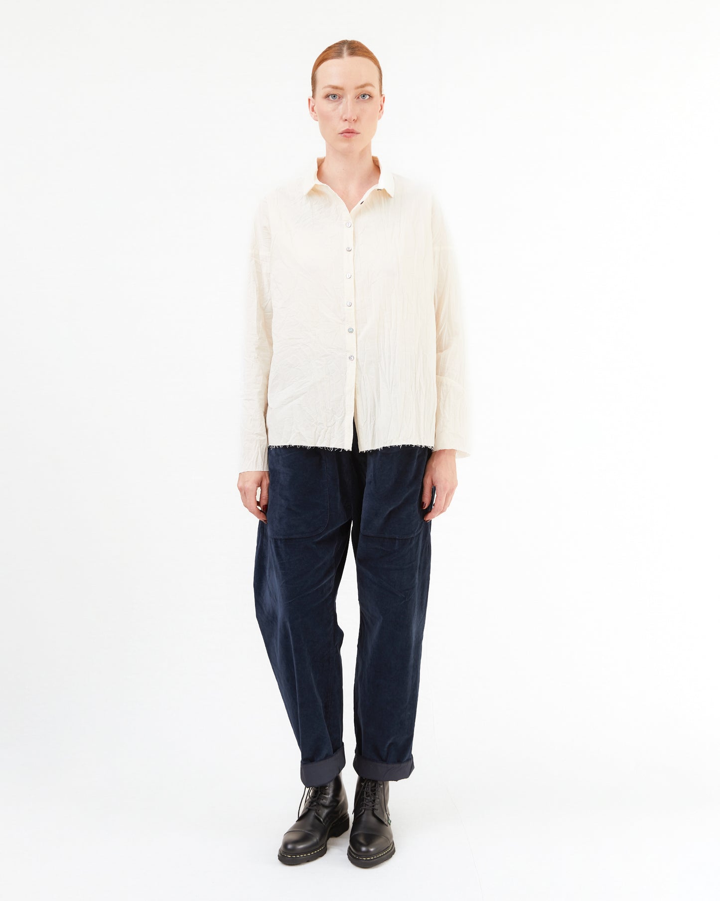 Album Di Famiglia Short Collar Shirt LWR in Natural