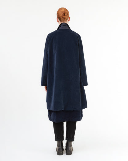 Album Di Famiglia Velvet Collar Coat in Ink