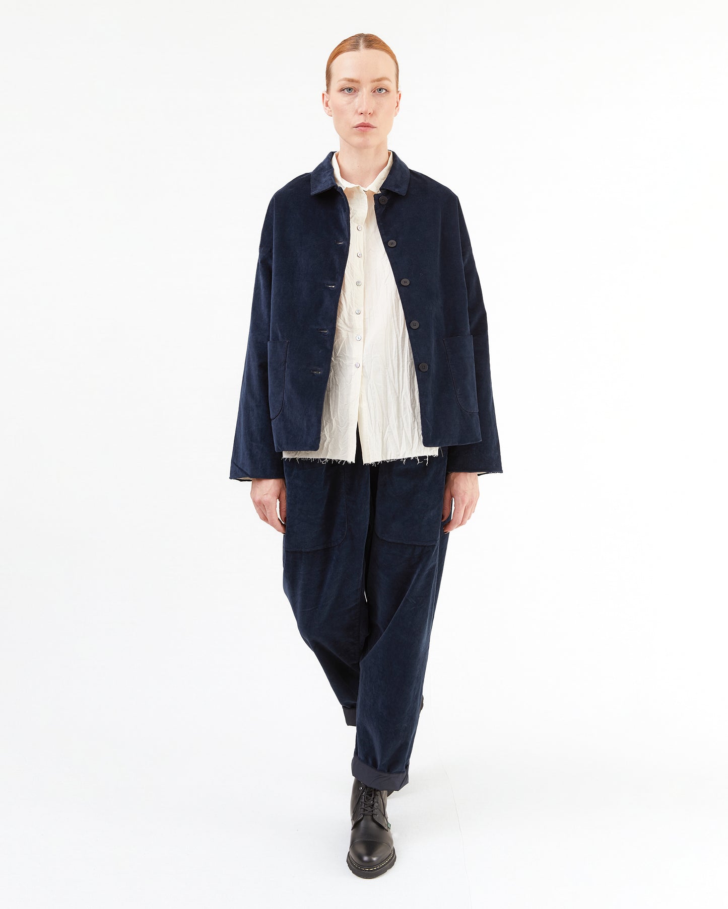 Album Di Famiglia Velvet Braghe Trousers in Ink