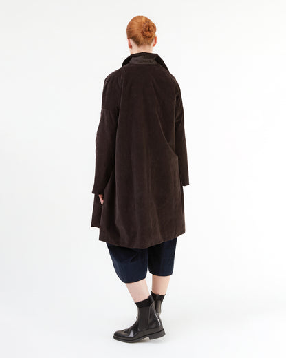 Album Di Famiglia Velvet Collar Coat in Chocolate