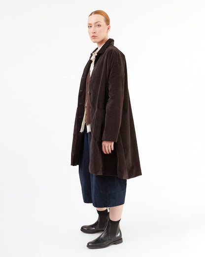 Album Di Famiglia Velvet Collar Coat in Chocolate
