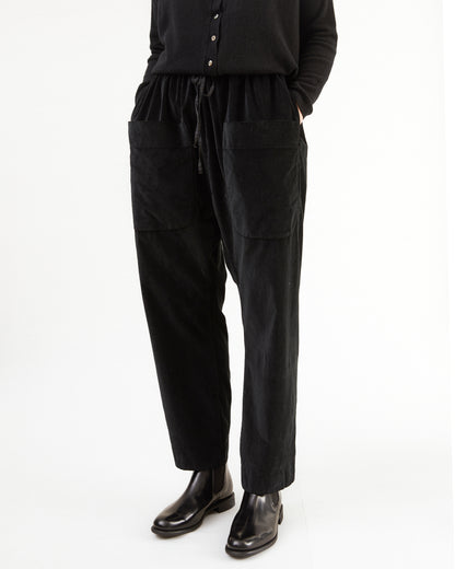 Album Di Famiglia Velvet Braghe Trousers in Black