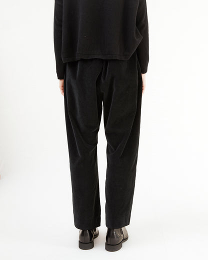 Album Di Famiglia Velvet Braghe Trousers in Black