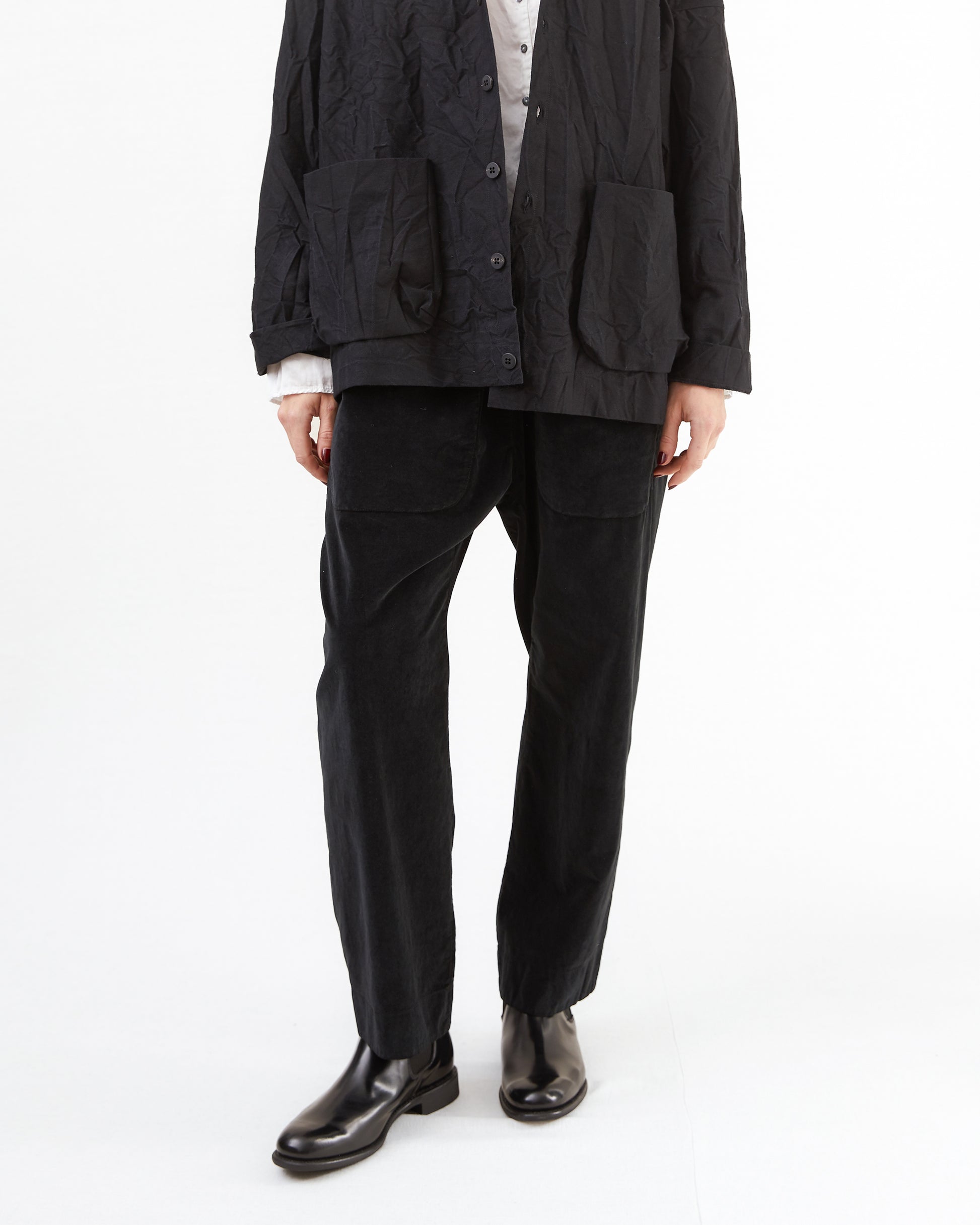 Album Di Famiglia Velvet Braghe Trousers in Black
