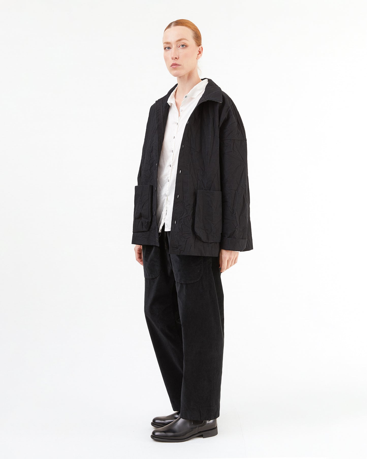 Album Di Famiglia Velvet Braghe Trousers in Black