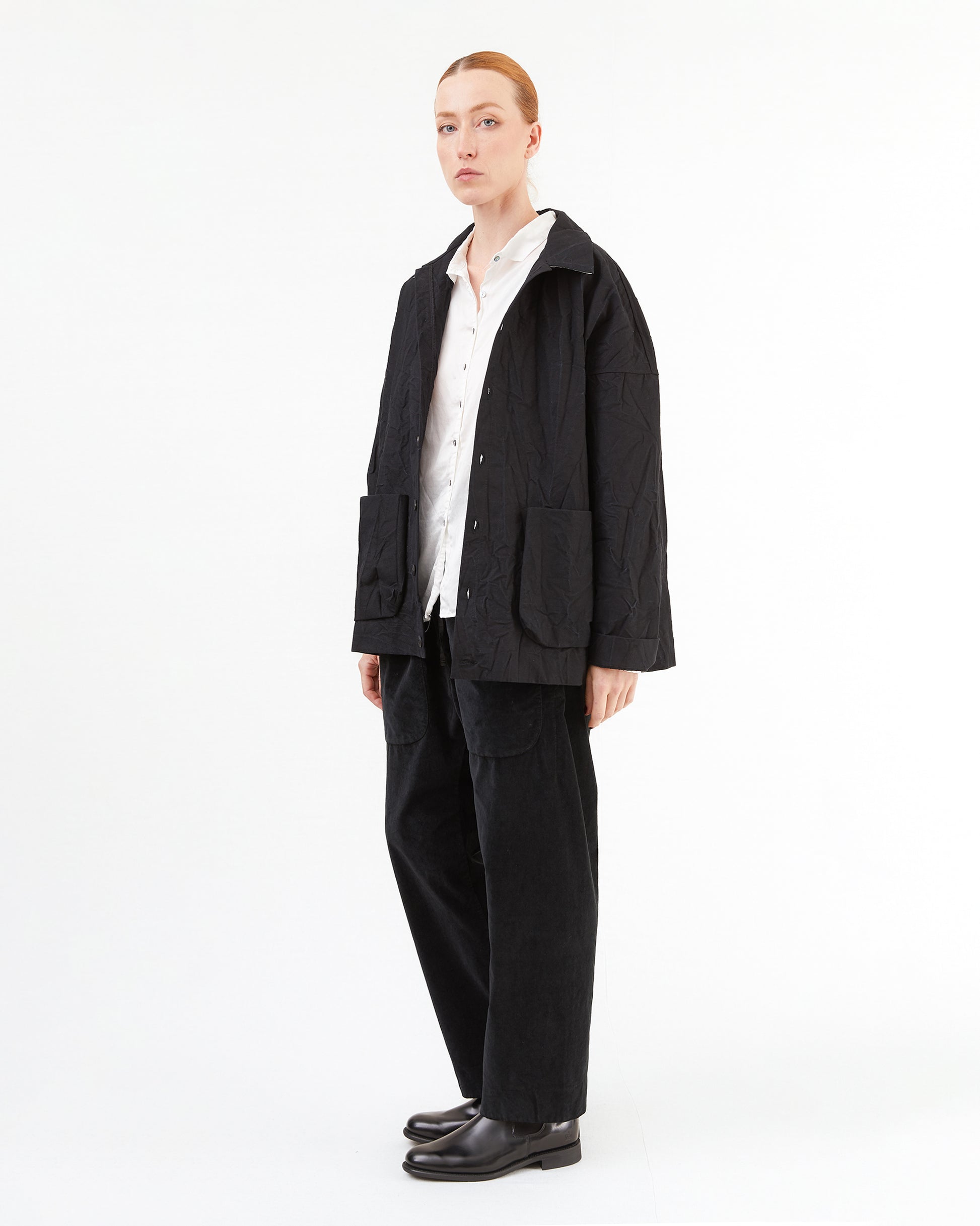 Album Di Famiglia Velvet Braghe Trousers in Black