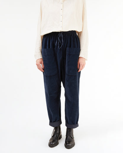 Album Di Famiglia Velvet Braghe Trousers in Ink