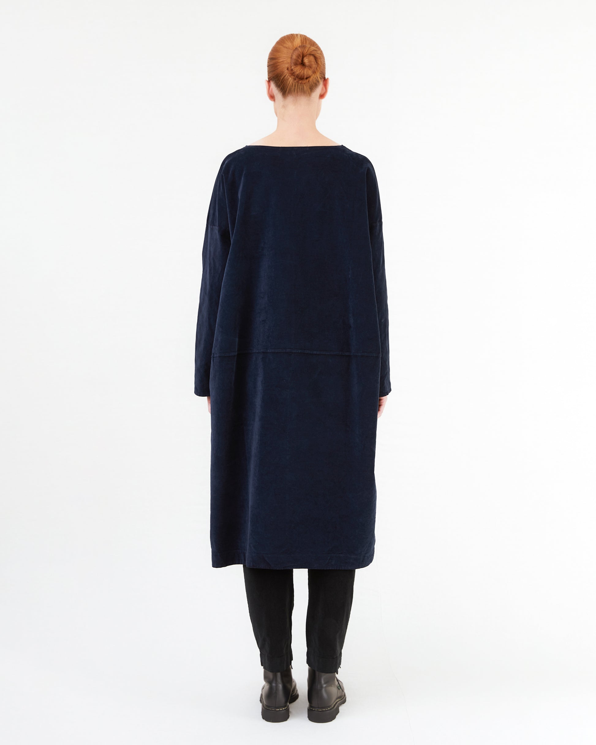 Album Di Famiglia Tasche Velvet Dress in Ink