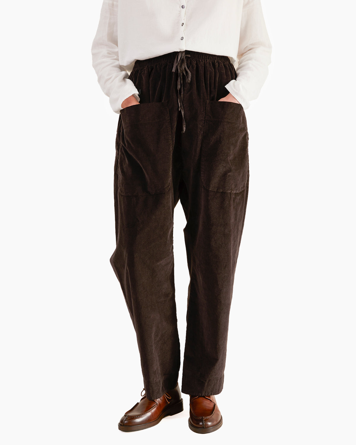 Album Di Famiglia Velvet Braghe Tasche Trousers in Brown