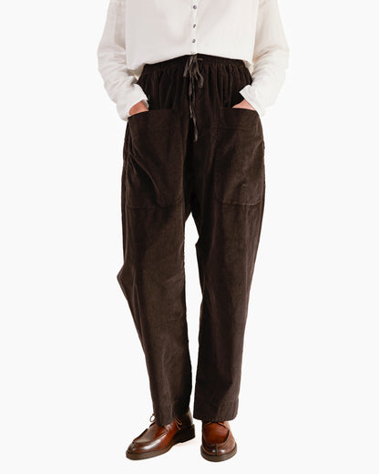Album Di Famiglia Velvet Braghe Tasche Trousers in Brown