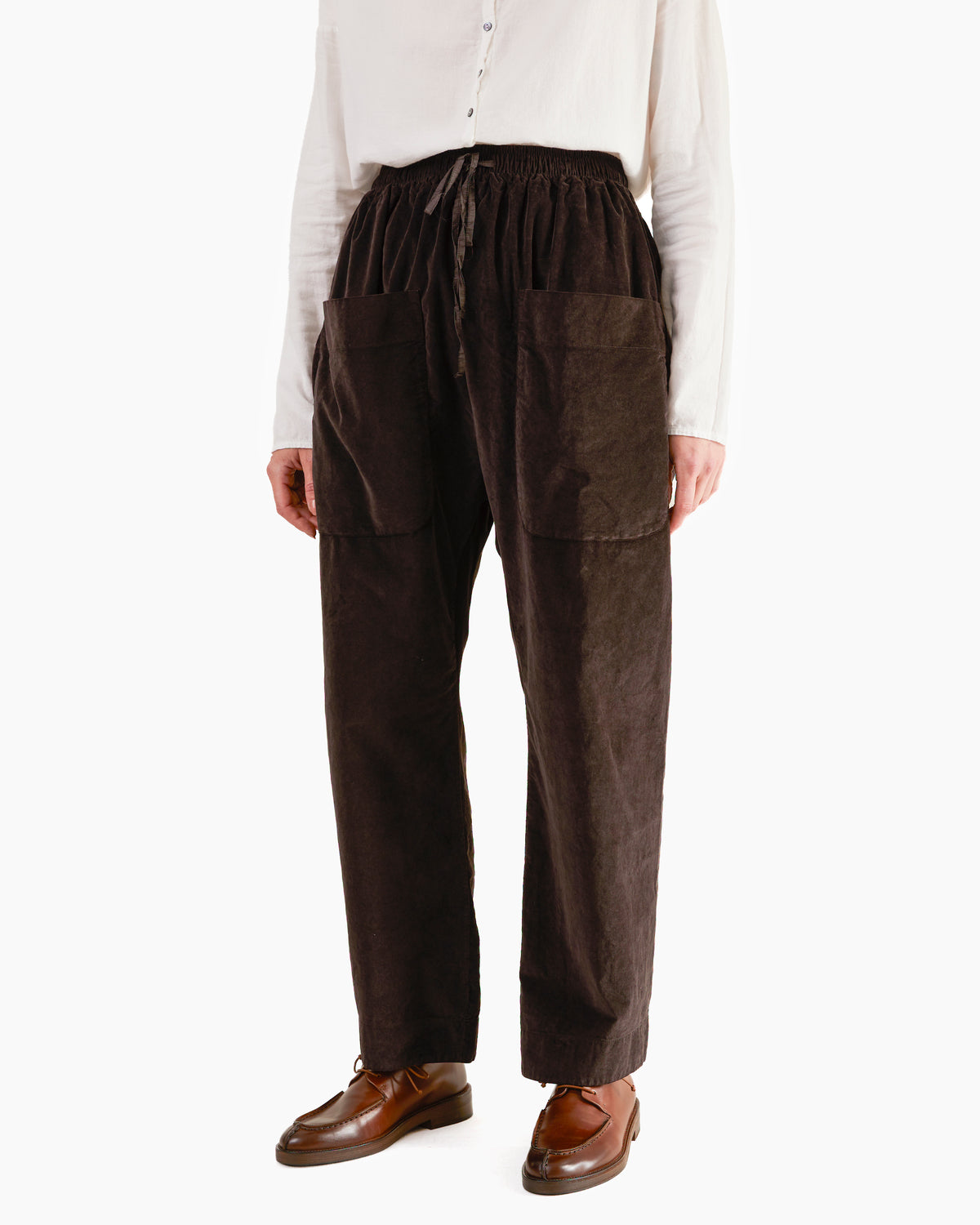 Album Di Famiglia Velvet Braghe Tasche Trousers in Brown