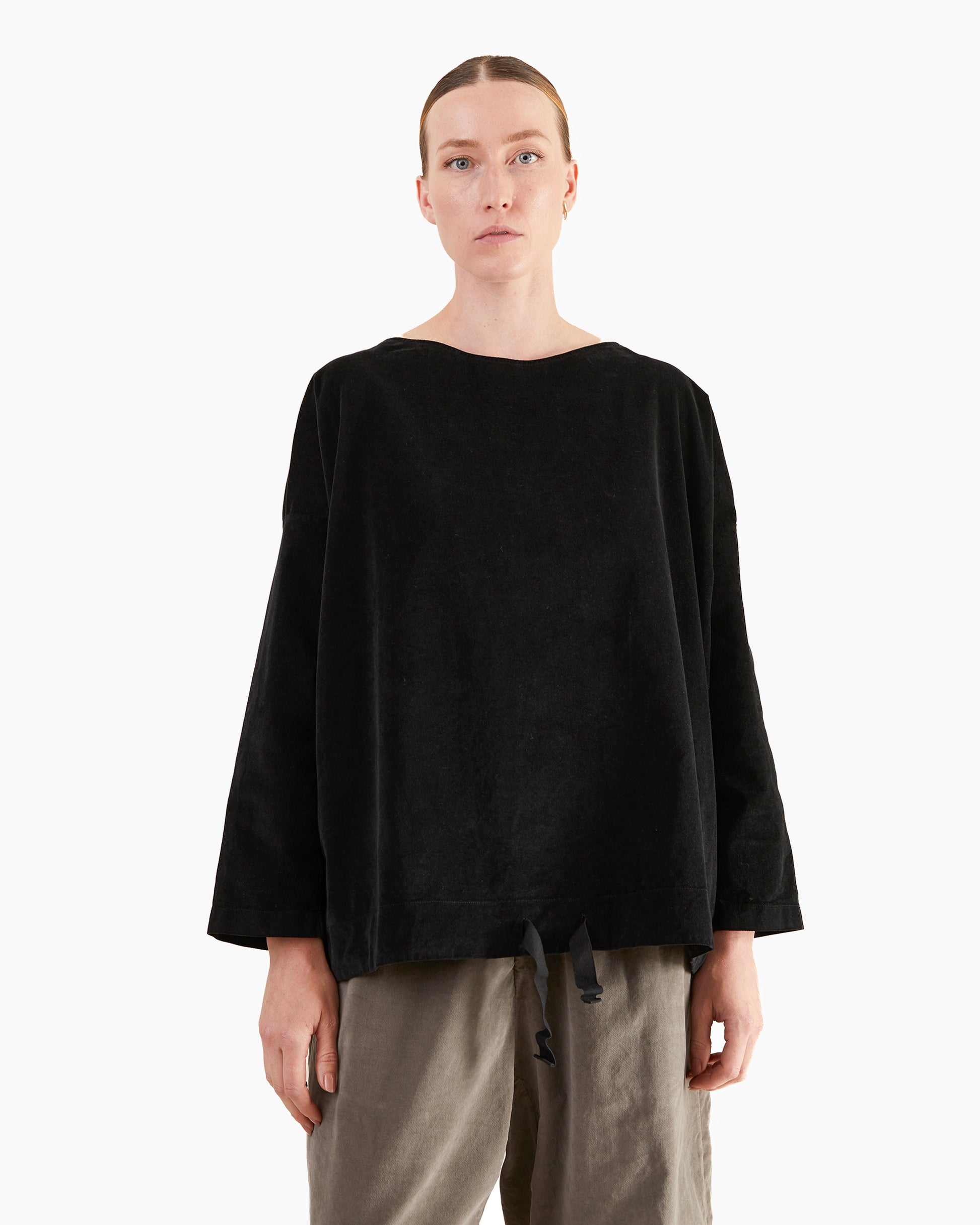 Album Di Famiglia Drawstring Hem T-Shirt in Black
