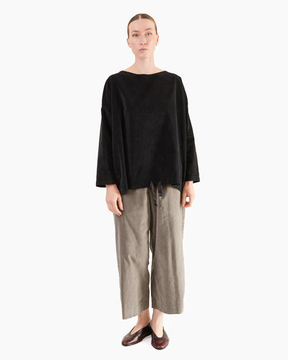 Album Di Famiglia Drawstring Hem T-Shirt in Black