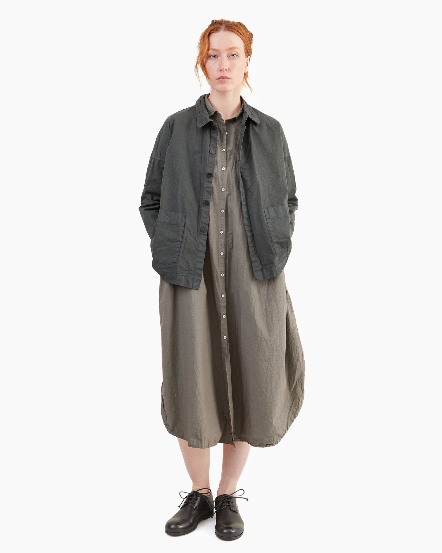 Album Di Famiglia Long Shirt Dress TC in Anthracite