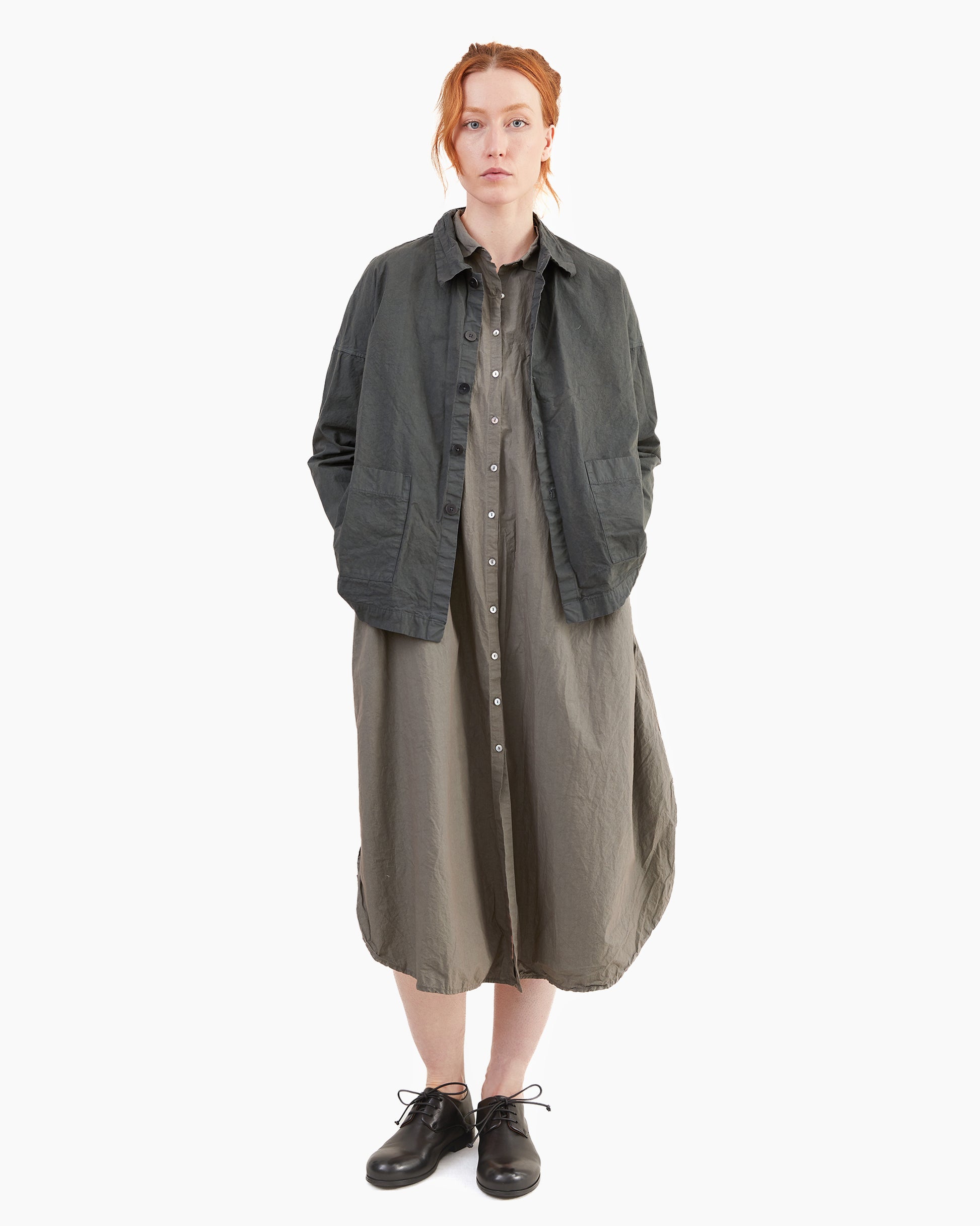 Album Di Famiglia Long Shirt Dress TC in Anthracite
