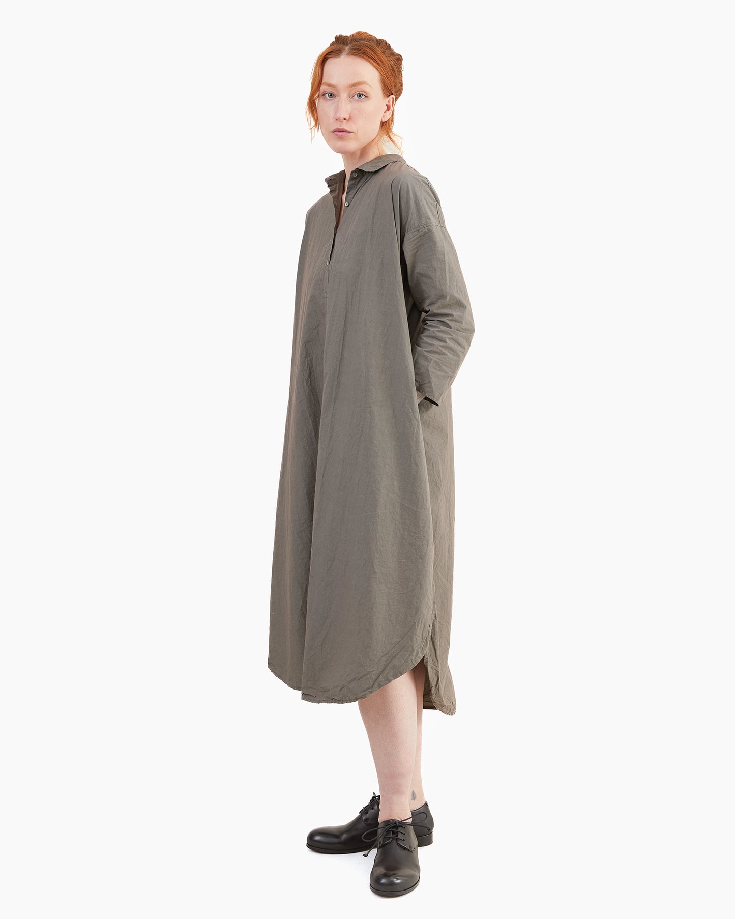 Album Di Famiglia Long Shirt Dress TC in Anthracite