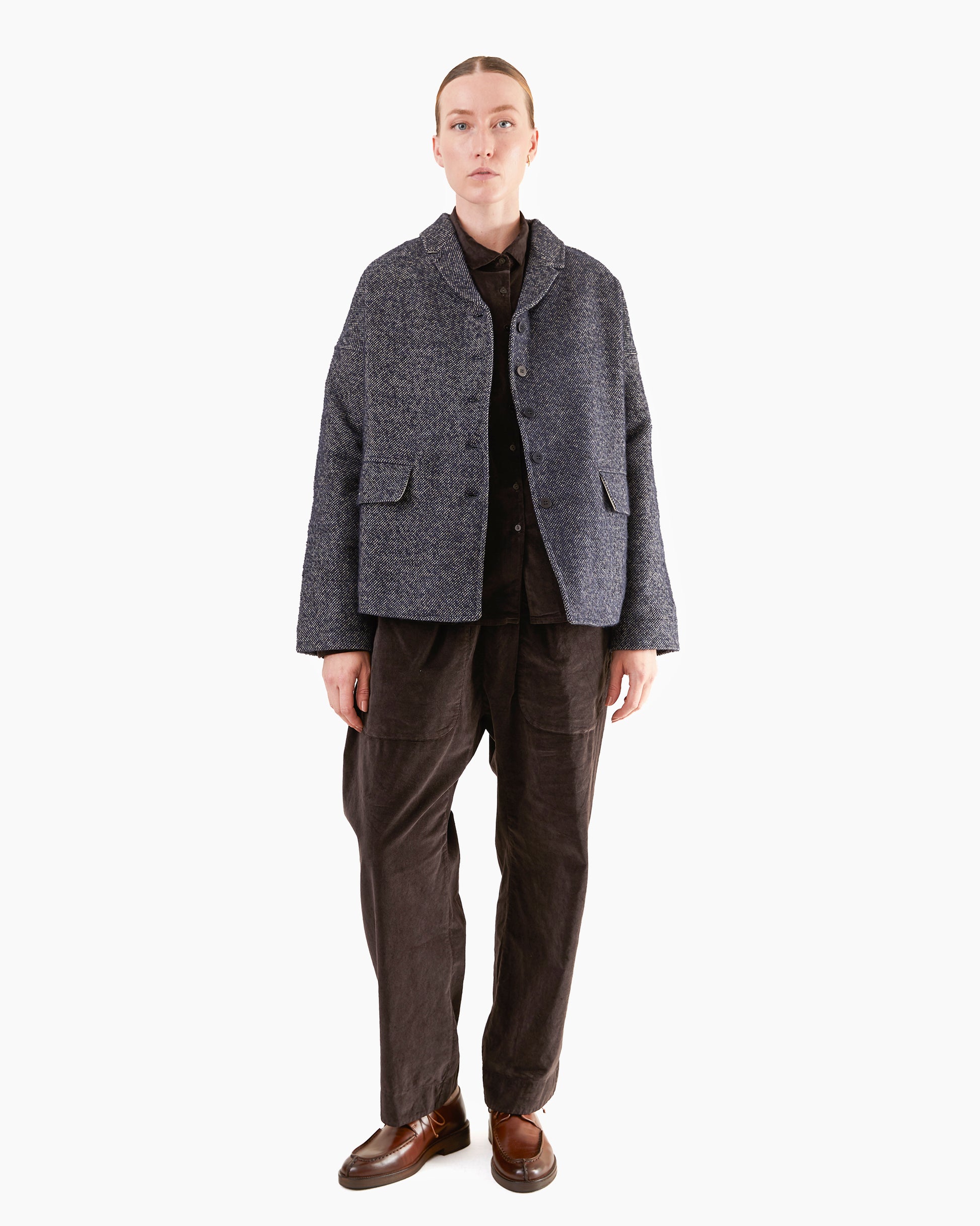 Album Di Famiglia Loose Blazer WN in Navy