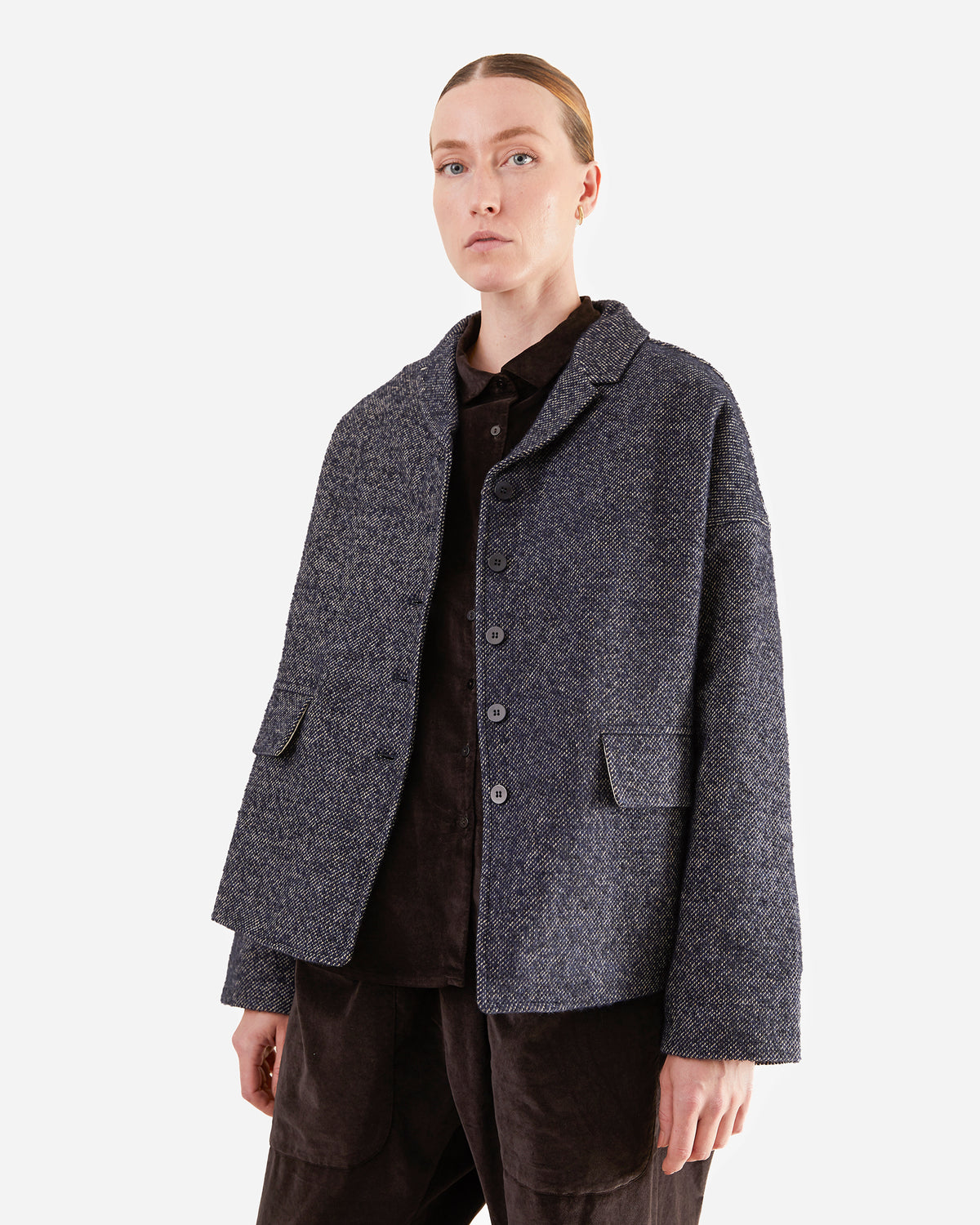 Album Di Famiglia Loose Blazer WN in Navy