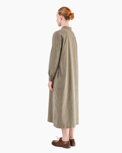 Album Di Famiglia Velvet Shirt Dress in Taupe
