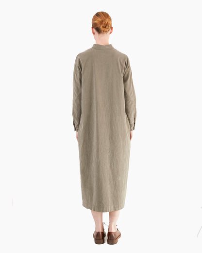 Album Di Famiglia Velvet Shirt Dress in Taupe