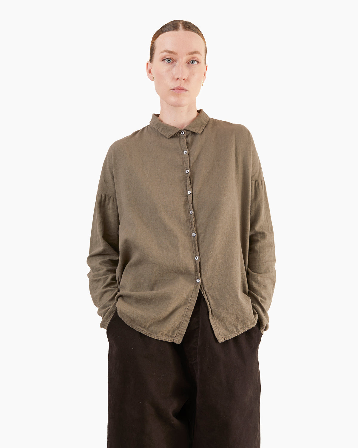 Album Di Famiglia Short Collar Shirt LWC in Taupe