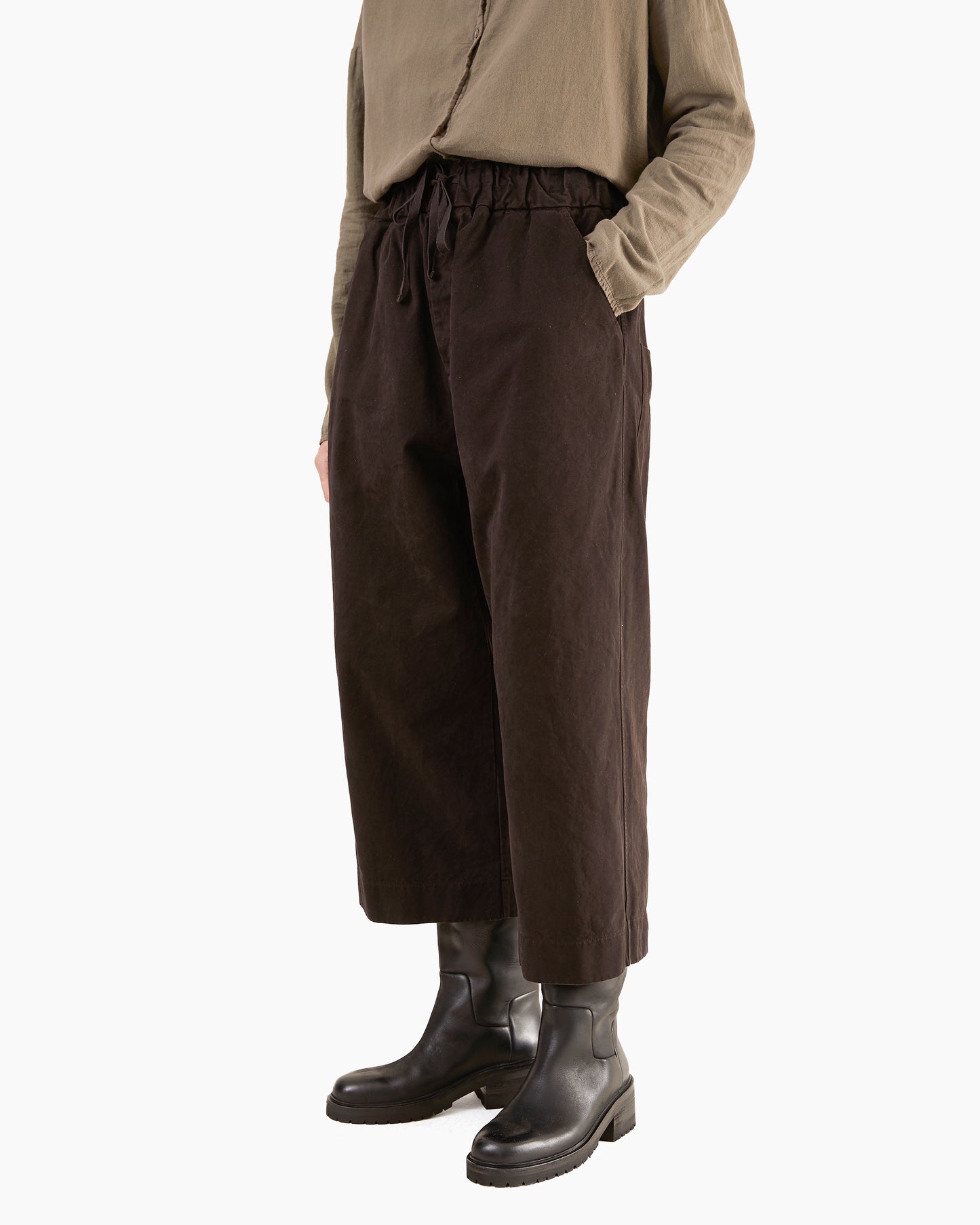 Album Di Famiglia Wide & Short Trousers WCC in Brown