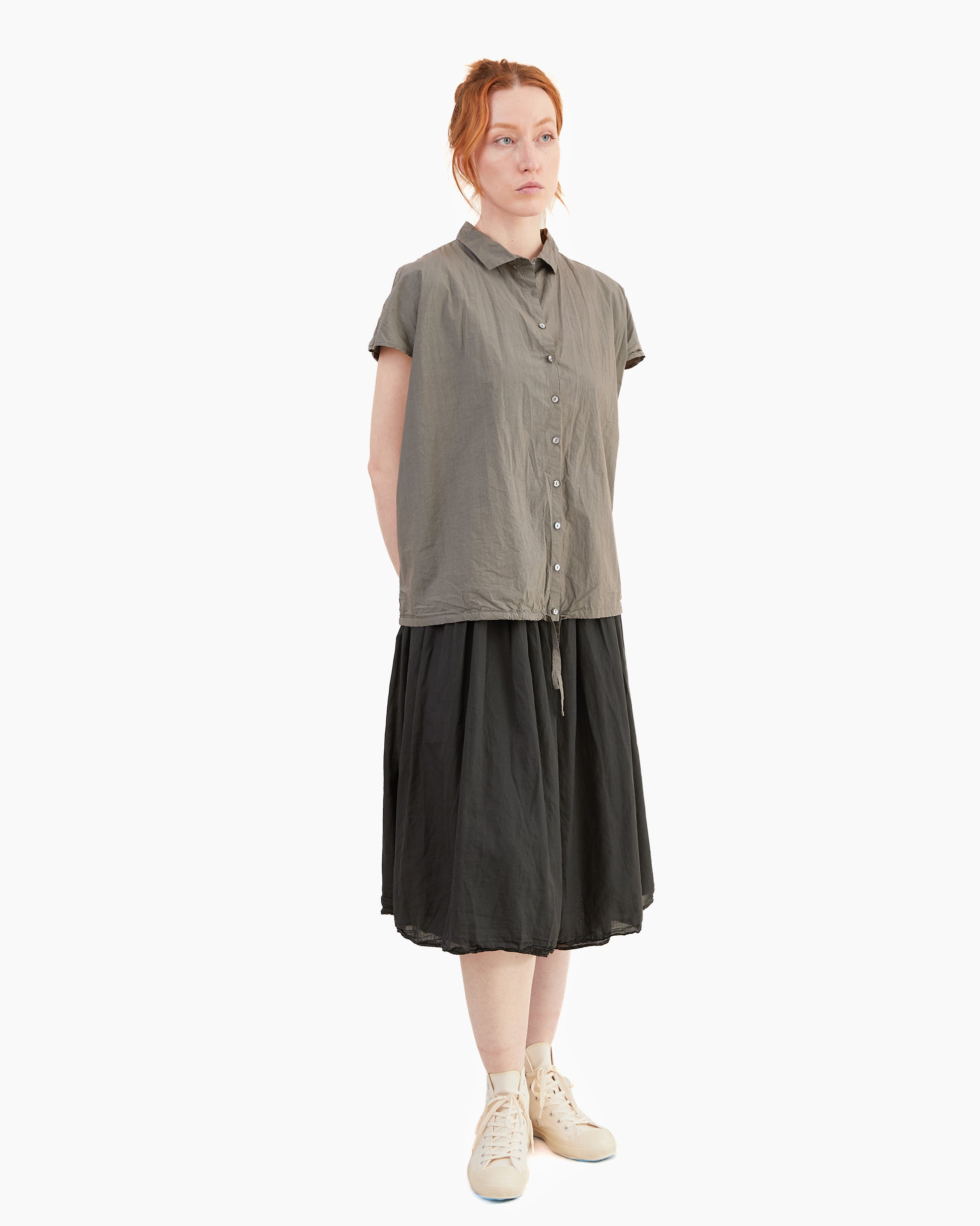 Album Di Famiglia Short Sleeveless Shirt TC in Anthracite
