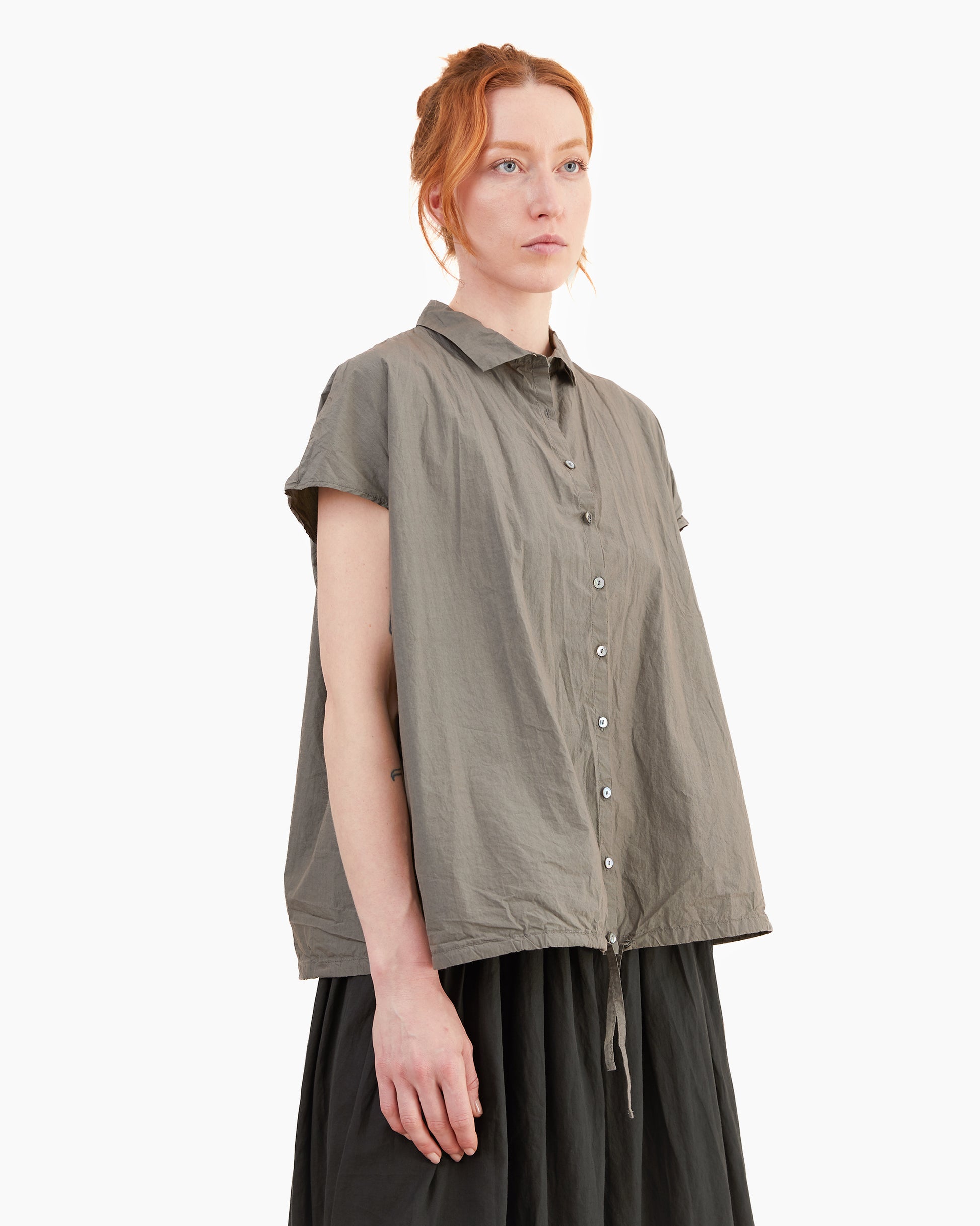 Album Di Famiglia Short Sleeveless Shirt TC in Anthracite