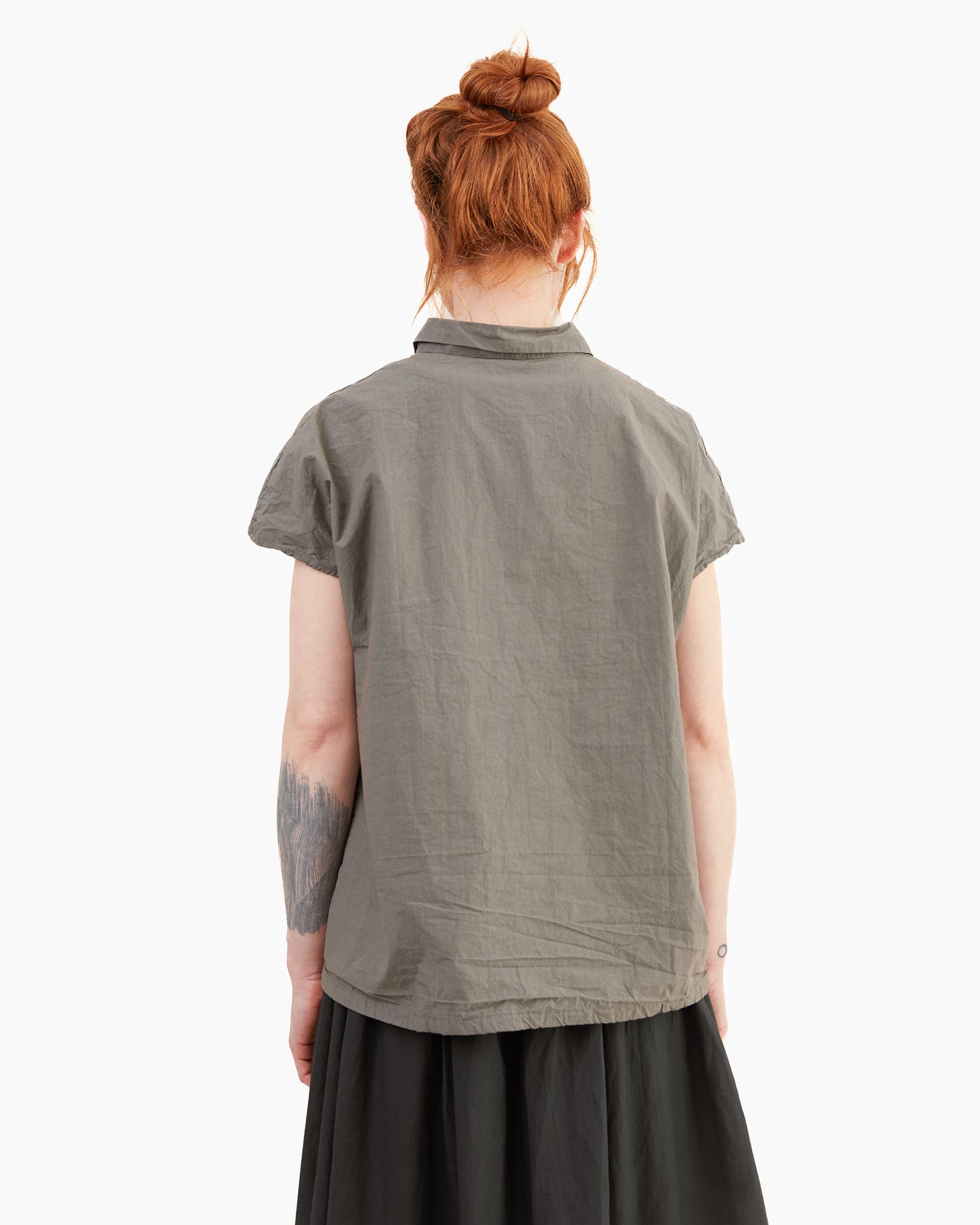 Album Di Famiglia Short Sleeveless Shirt TC in Anthracite