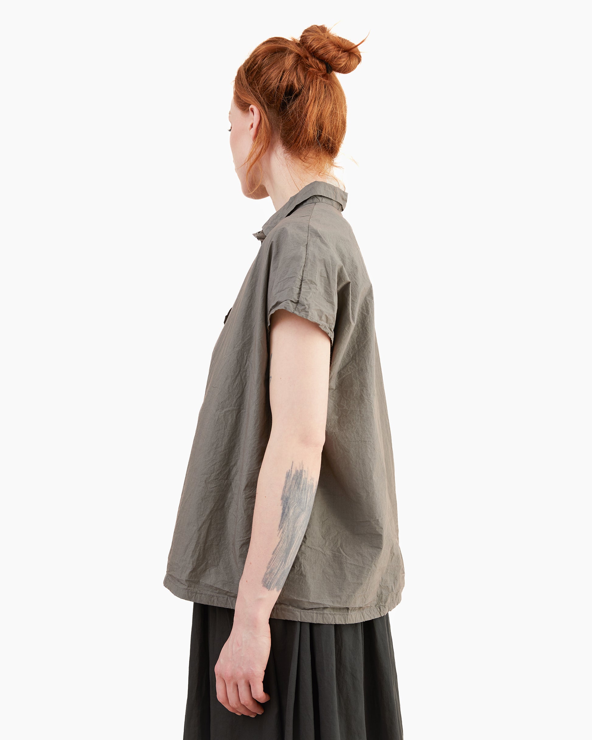 Album Di Famiglia Short Sleeveless Shirt TC in Anthracite