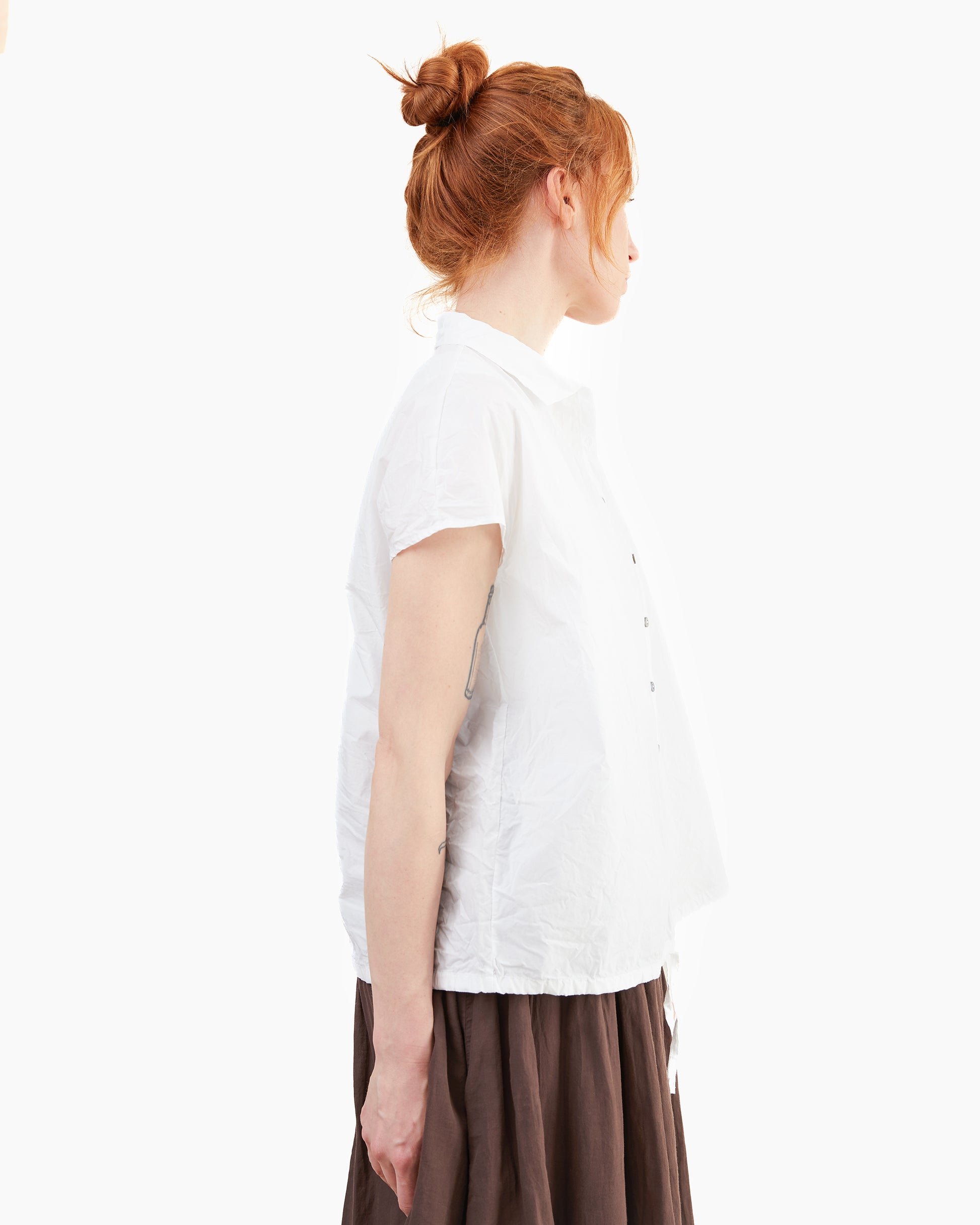 Album Di Famiglia Short Sleeveless Shirt TC in White