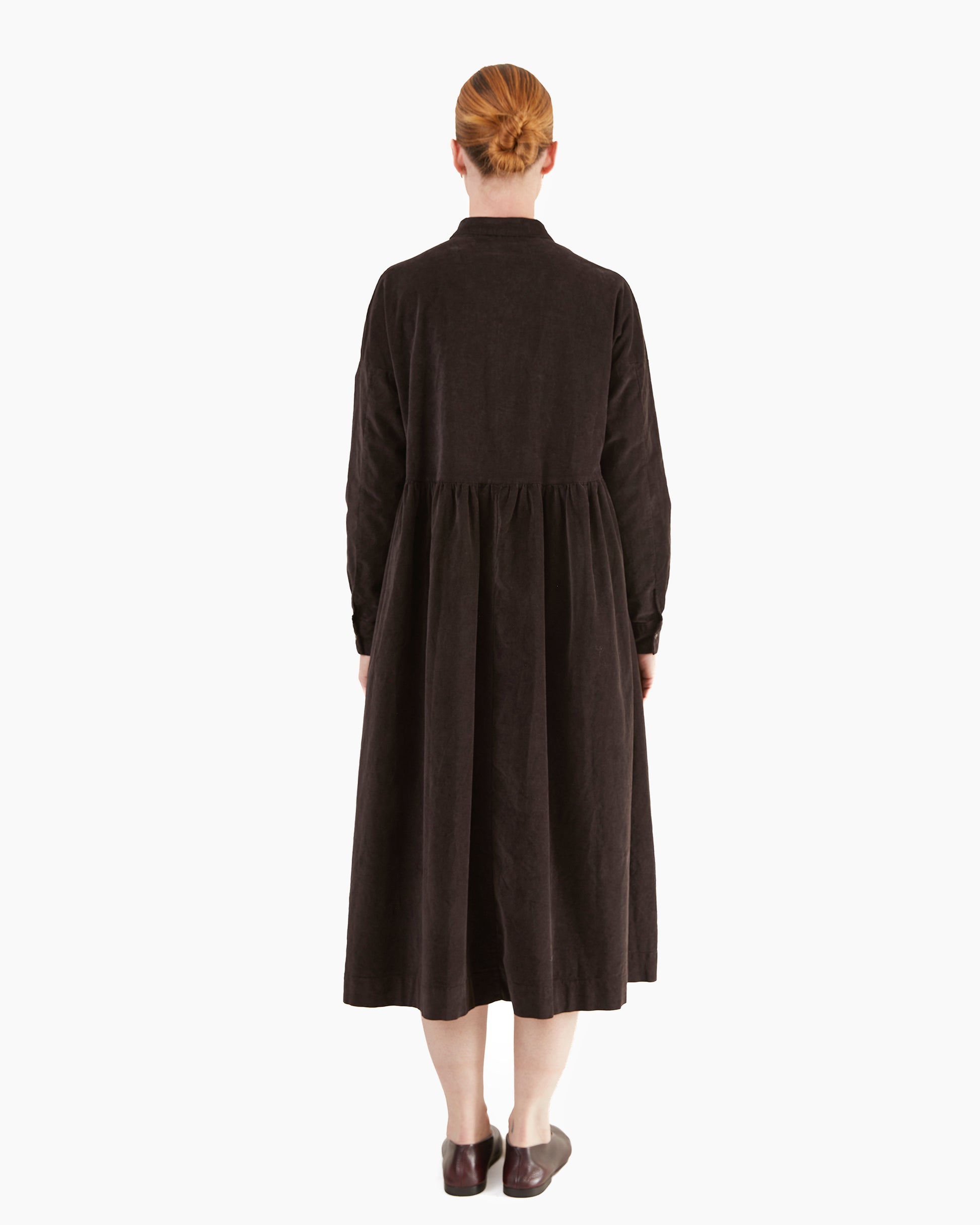 Album Di Famiglia Velvet Collar Dress in Brown