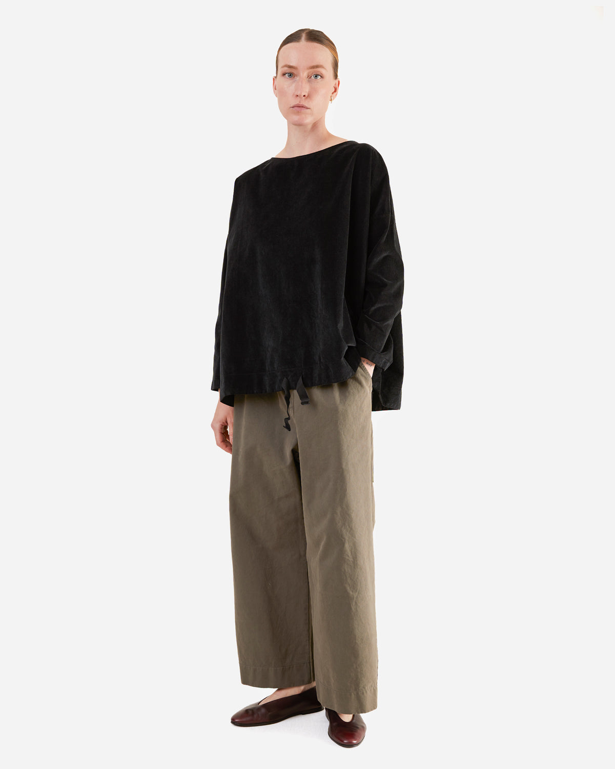 Album Di Famiglia Velvet Wide & Short Trousers in Taupe