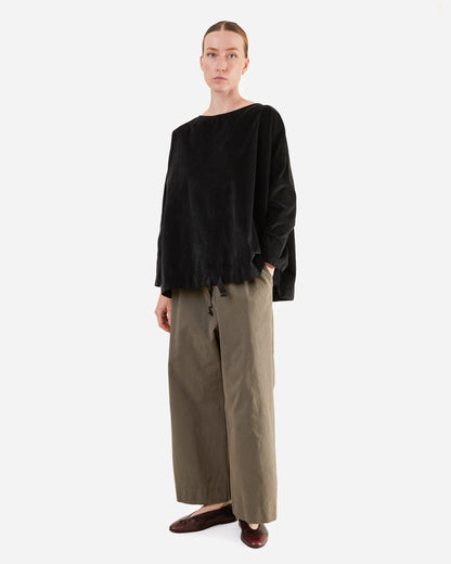 Album Di Famiglia Velvet Wide & Short Trousers in Taupe