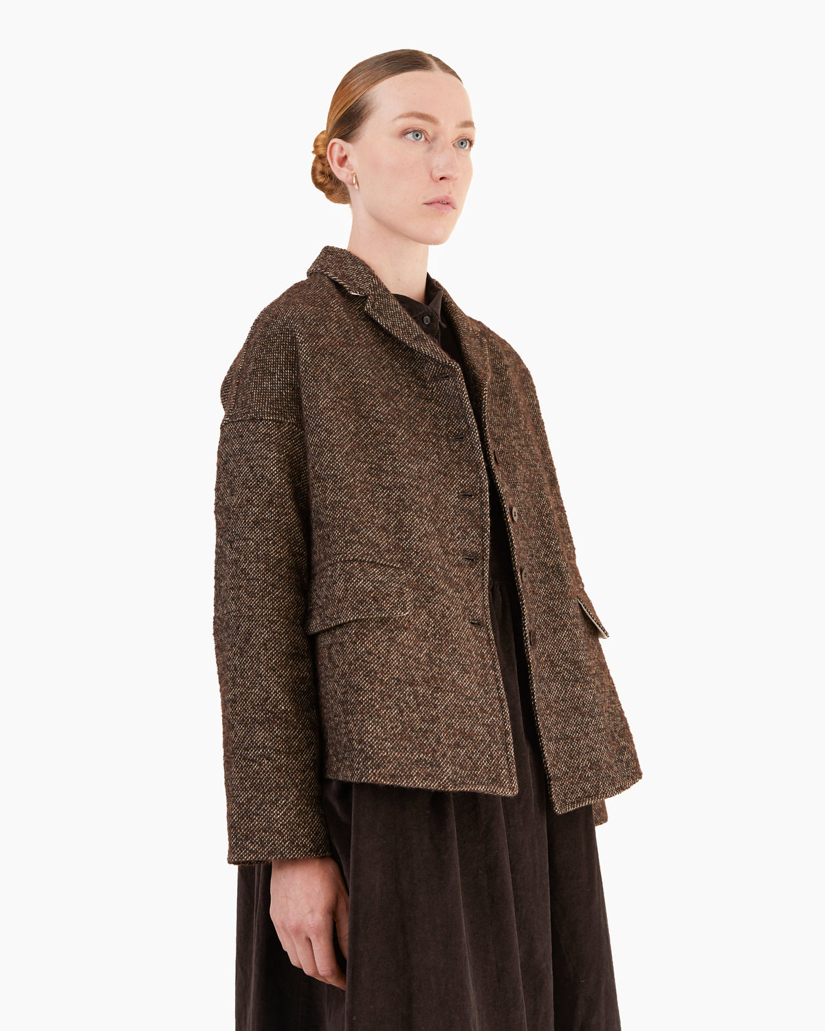 Album Di Famiglia Loose Blazer WN in Brown