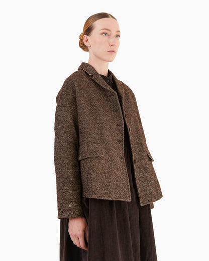 Album Di Famiglia Loose Blazer WN in Brown