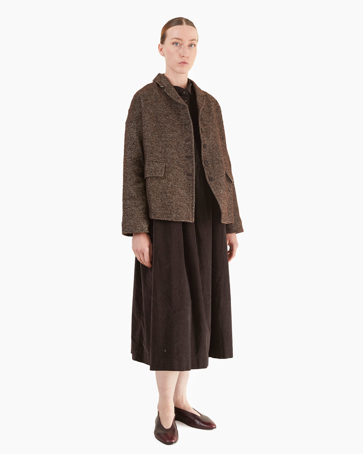 Album Di Famiglia Loose Blazer WN in Brown